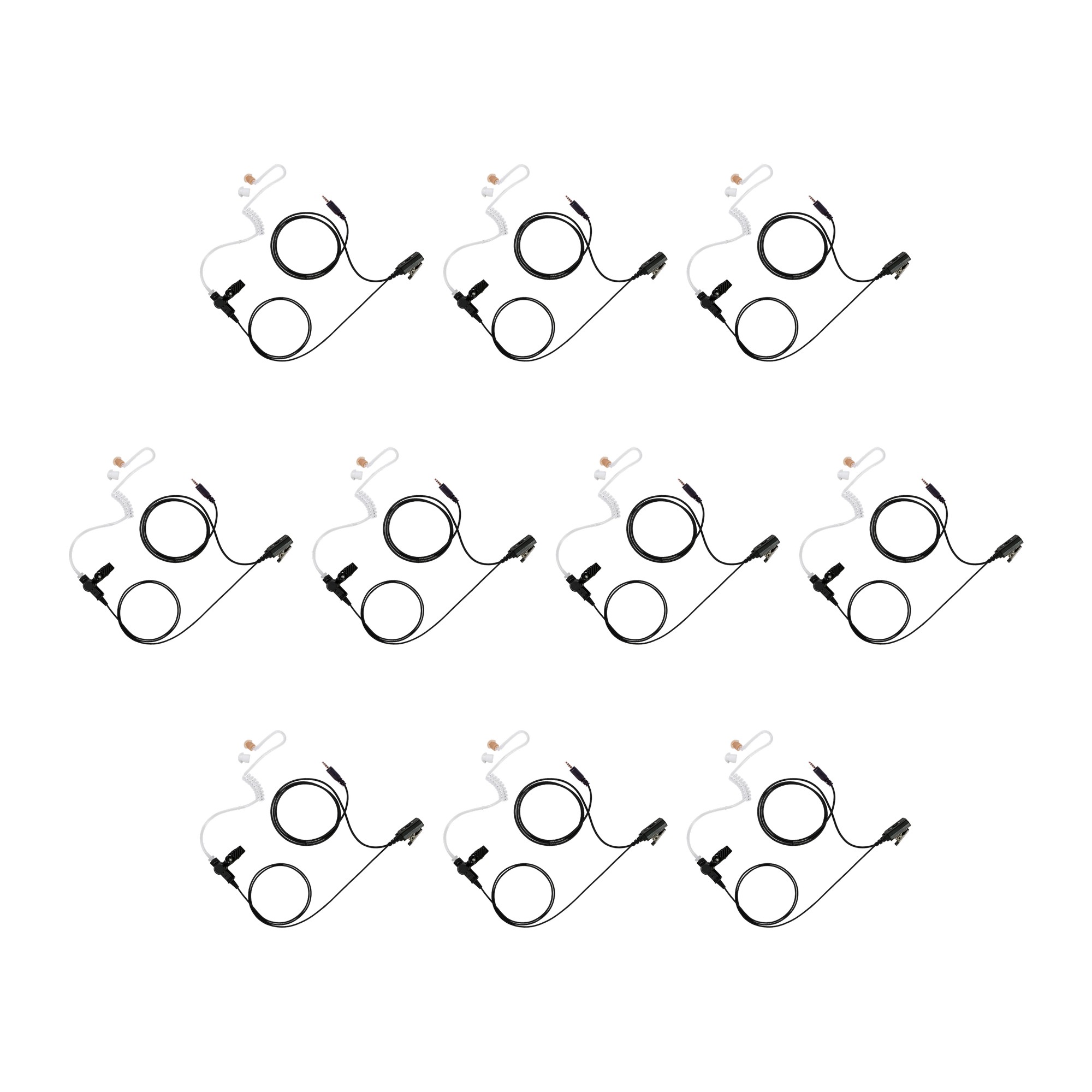 10 pcs 1-Wire Clue Coil Suveillance Headset for Kenwood PKT-